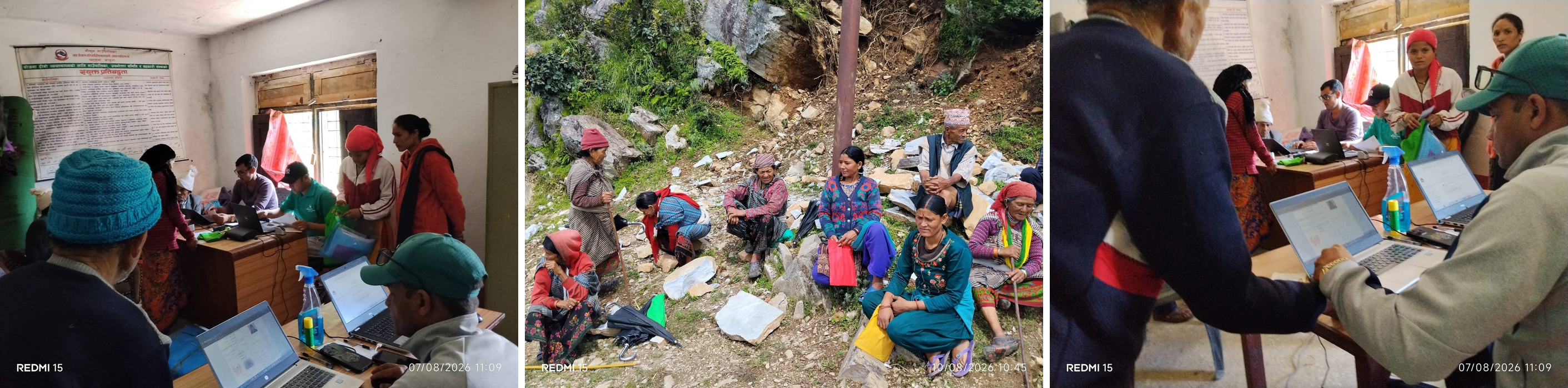 इन्टरनेटको अभावमा पनि जनताको घरदैलोमै सेवा : गौमुलमा सामाजिक सुरक्षा भत्ता नवीकरण तीव्र