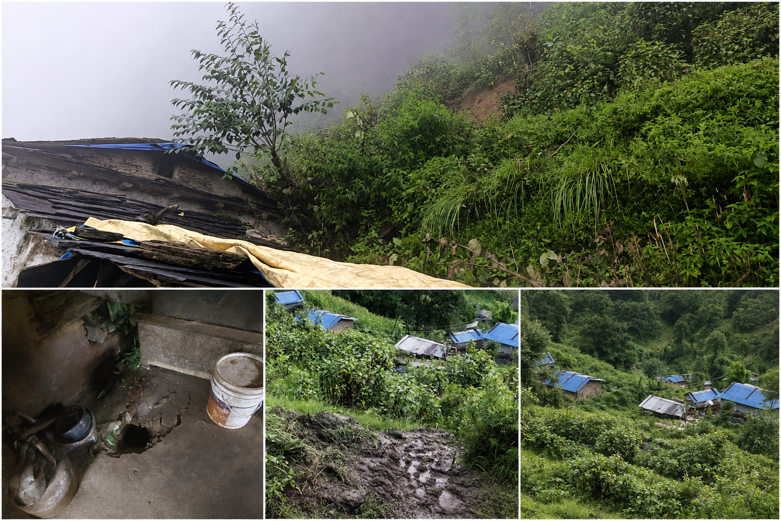 गौमुलमा बाढी पहिरोको कहर : २८ घरधुरी जोखिममा, दुई घर जुनसुकै बेला पहिरोमा पर्न सक्ने खतरा
