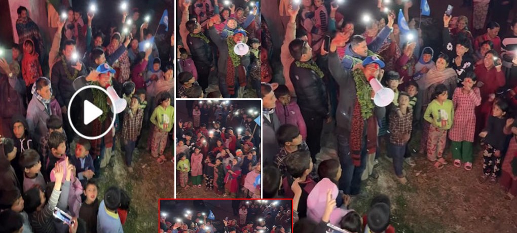 आचारसंहिताको धज्जी उडाउँदै रास्वपा बाजुराका उम्मेदवार हेमराज थापा, प्रचारमा बालबालिकाको प्रयोग