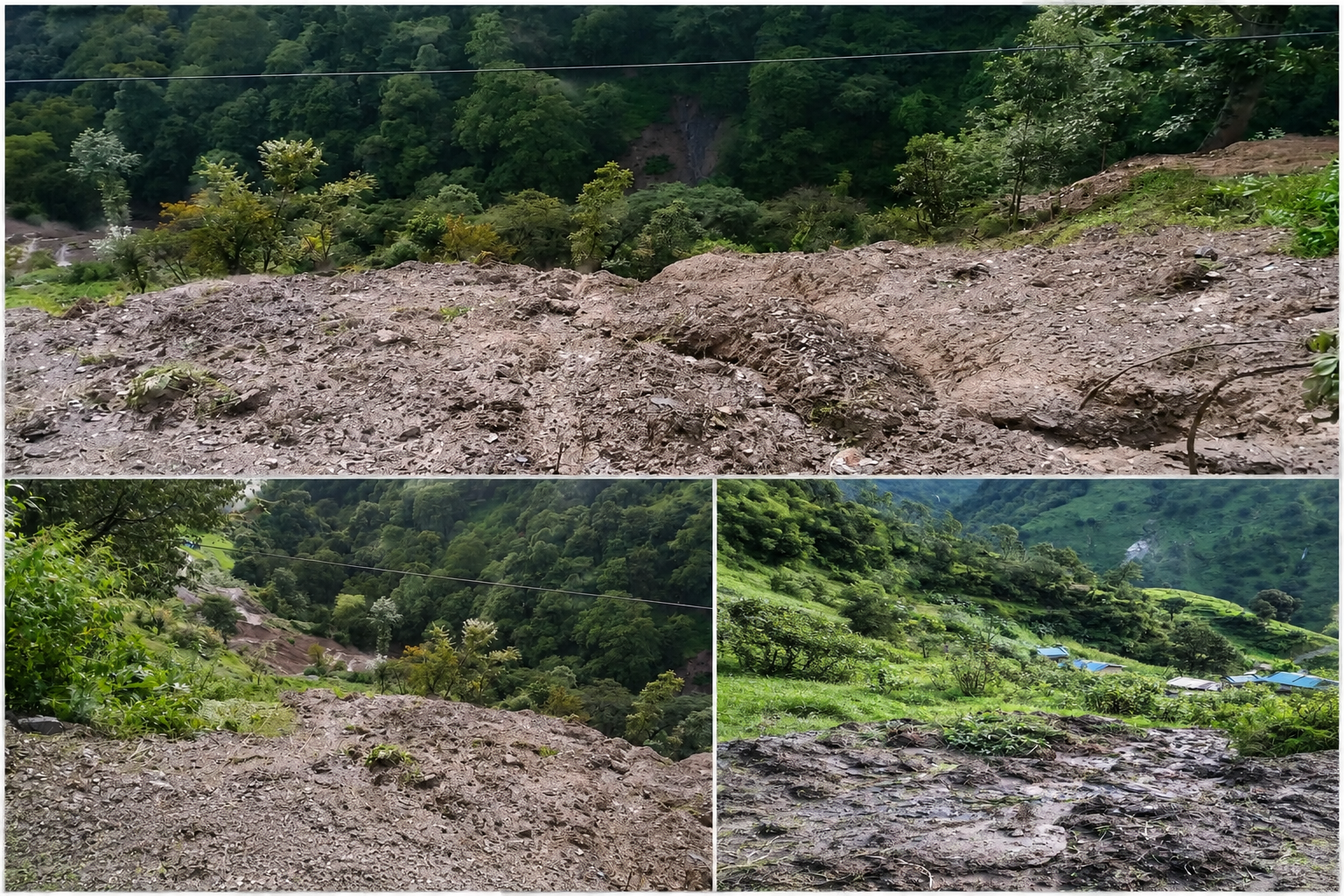 गौमुलमा अविरल वर्षापछि पहिरोको वितण्डा, दर्जनौँ घर उच्च जोखिममा