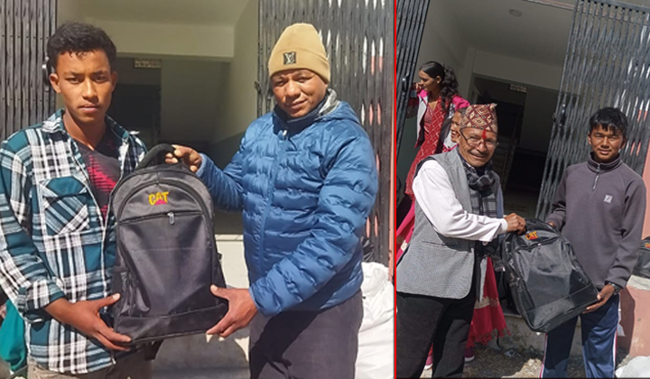 गौमुलमा पीसविन नेपालले गर्यो ४५ जना विद्यार्थीलाई शैक्षिक सामाग्री सहयोग