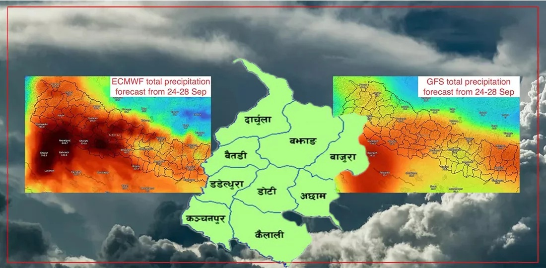 तीन दिन भारी वर्षाको सम्भावना : बाजुरा सहित सुदूरपश्चिममा कतै माइकिङ त कतै बस्ती स्थानान्तरण