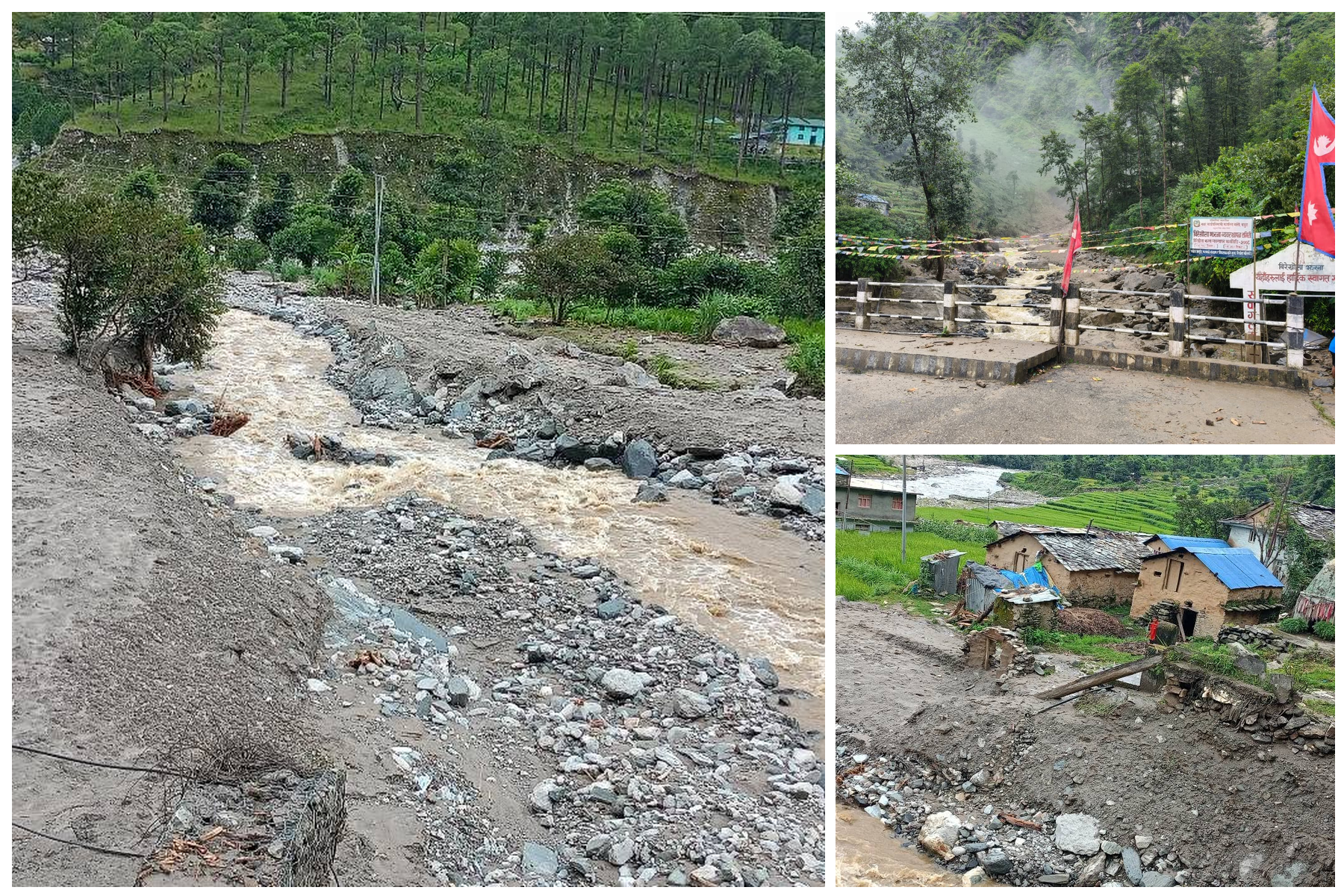 मध्यरातको बाढीले वीरेखोला झरनाको सौन्दर्यमा क्षति, बस्ती उच्च जोखिममा